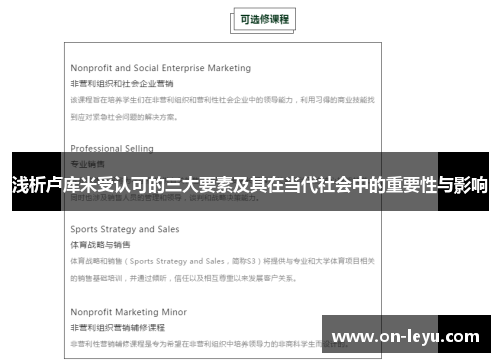 浅析卢库米受认可的三大要素及其在当代社会中的重要性与影响